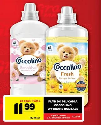 Płyn do płukania Coccolino Fresh Happy Yellow promocja w Gram Market