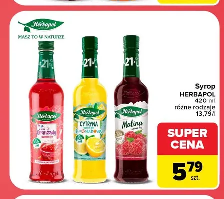 Syrop Herbapol o smaku maliny promocja w Carrefour Market
