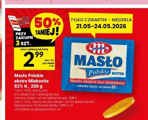 Masło Polskie ekstra Mlekovita 82% tł. promocja w Twój Market