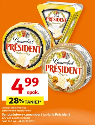 Ser pleśniowy camembert lub brie różne rodzaje promocja w Auchan