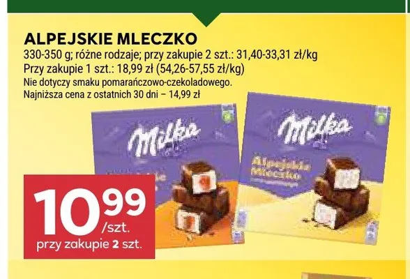 Alpejskie Mleczko Milka promocja w Stokrotka
