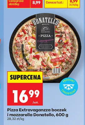 Pizza Extravaganzza boczek i mozzarella Donatello promocja w Biedronka