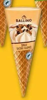 Lody rożek o smaku słonego karmelu Ballino promocja w Lidl