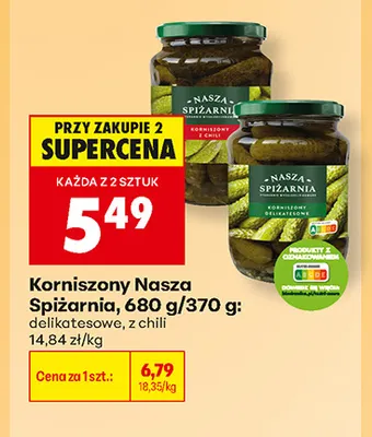 Korniszony Nasza Spiżarnia z chili promocja w Biedronka