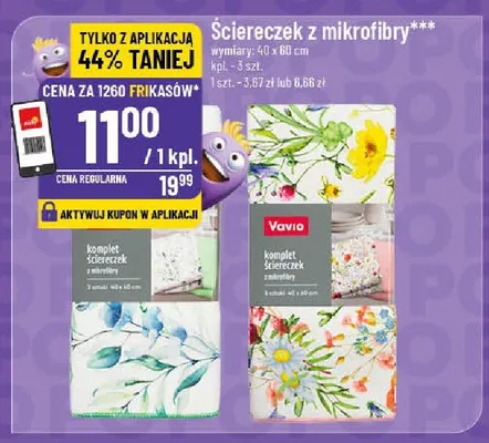 Komplet ściereczek z mikrofibry Vavio 40x60cm promocja w POLOmarket