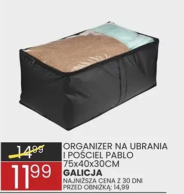 Organizer na ubrania i pościel Pablo 75x40x30cm promocja w Wafelek