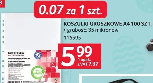 Koszulki groszowe A4 100 szt. promocja w Selgros