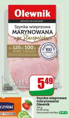 Szynka wieprzowa marynowana Olewnik promocja w Dino