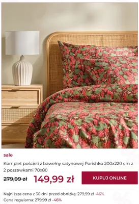 Komplet pościeli z bawełny satynowej Porishko home&you promocja w home&you