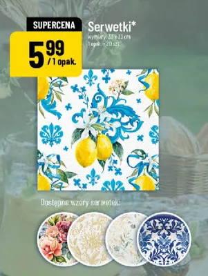 Serwetki papierowe 33x33 cm promocja w POLOmarket
