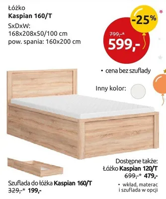 Łóżko Kaspian 160/T promocja w Black Red White