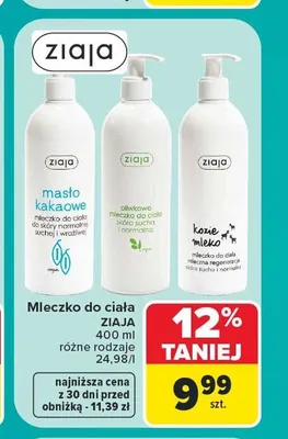 Mleczko do ciała Ziaja Kozie Mleko promocja w Carrefour