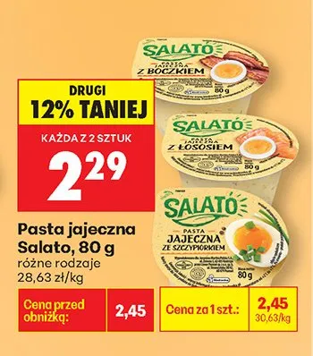 Pasta jajeczna różne rodzaje promocja w Biedronka