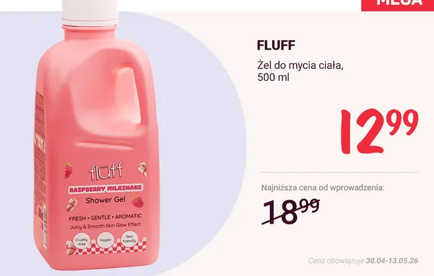 Żel do mycia ciała Fluff Raspberry Milkshake promocja w Rossmann