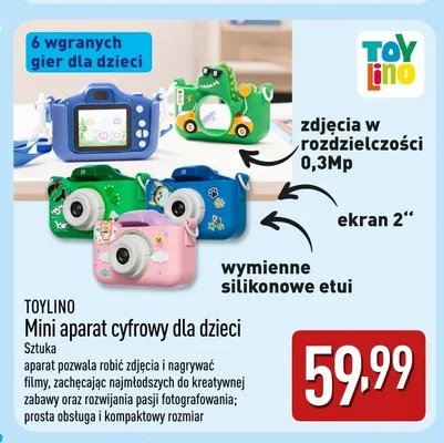 Mini aparat cyfrowy dla dzieci Toylino promocja w Aldi