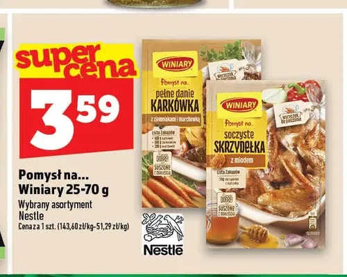Pomysł na... pełne danie karkówka z ziemniakami i marchewką Winiary promocja w TOPAZ