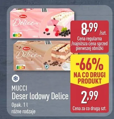 Deser lodowy Delice różne rodzaje promocja w Aldi