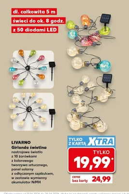 Girlanda świetlna solarna Livarno promocja w Kaufland