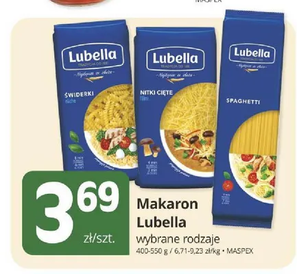 Makaron świderki Lubella promocja w Marketvita