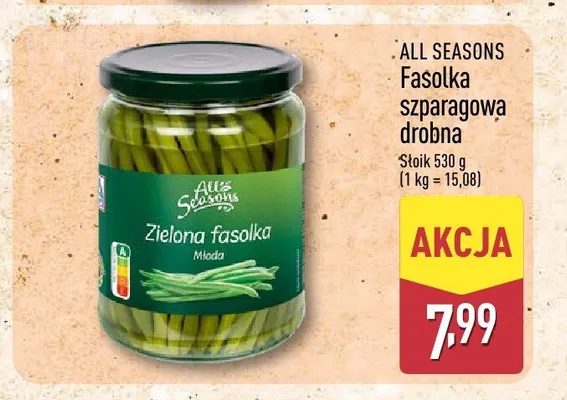 Fasolka szparagowa drobna All Seasons promocja w Aldi