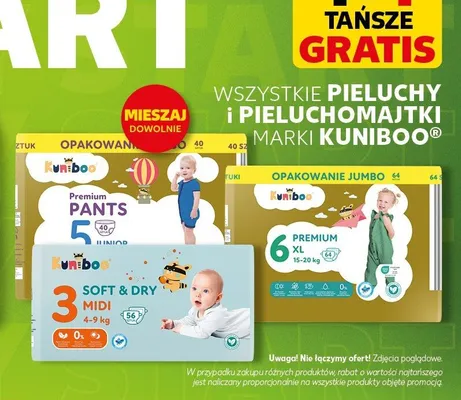 Pieluchy i pieluchomajtki Kuniboo promocja w Kaufland