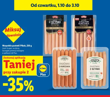 Parówki Pikok promocja w Lidl