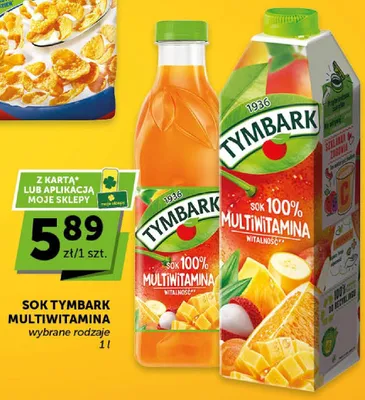 Sok 100% multiwitamina Tymbark promocja w Groszek