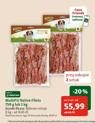 Gryzaki dla psa MultiFit Native Filets 750 g promocja w MAXI ZOO