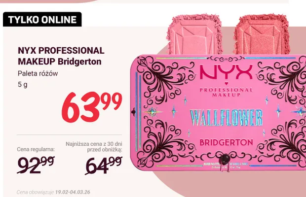 Paleta różów Bridgerton promocja w Rossmann