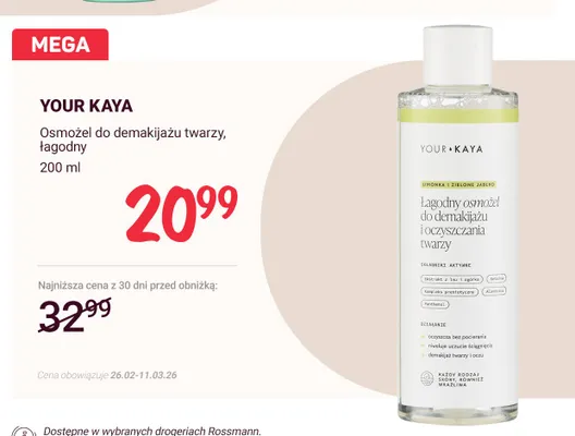 Osmożel do demakijażu twarzy, łagodny promocja w Rossmann