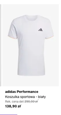 Koszulka sportowa biała Adidas Performance promocja w Lounge by Zalando