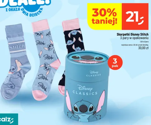 Skarpetki Disney Stitch 3-pak promocja w Dealz