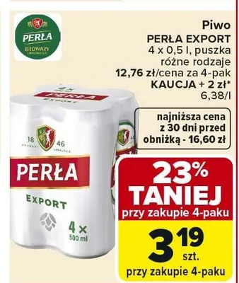 Piwo Export promocja w Carrefour