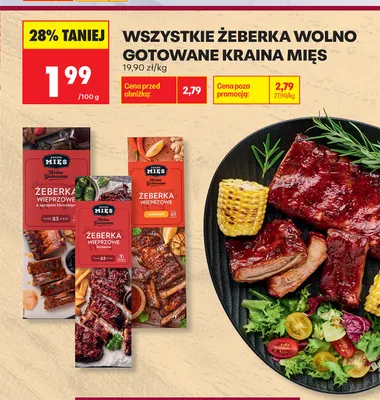 Żeberka wolno gotowane Kraina Mięs promocja w Biedronka