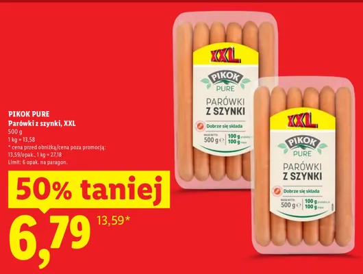 Parówki z szynki, XXL promocja w Lidl
