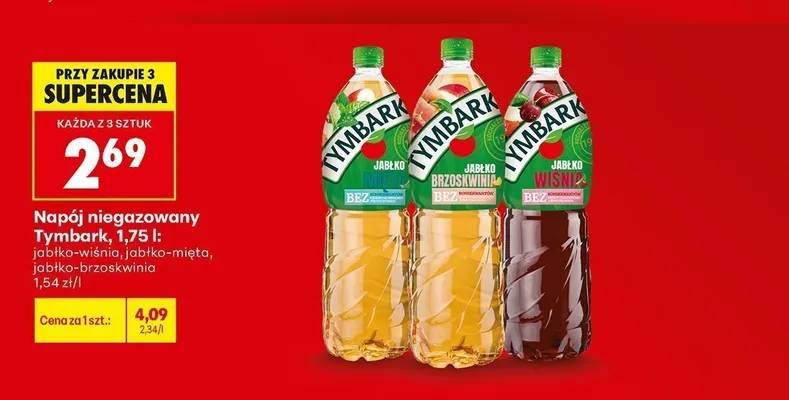 Napój niegazowany Tymbark jabłko-mięta promocja w Biedronka