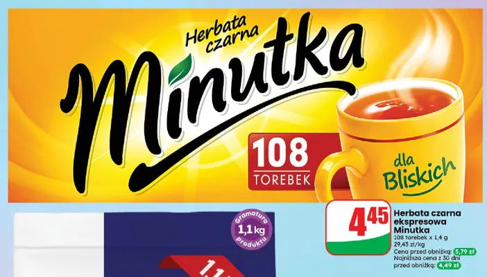Herbata czarna ekspresowa Minutka promocja w Dino