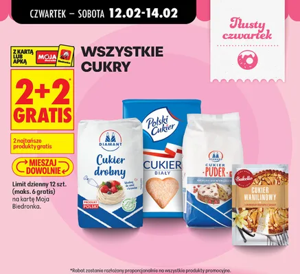Cukier 2+2 gratis promocja w Biedronka