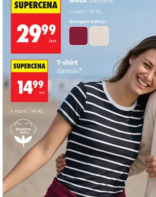 T-shirt damski Clevé promocja w Biedronka