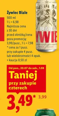 Piwo Żywiec Białe promocja w Lidl