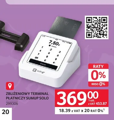 Zbliżeniowy terminal płatniczy SumUp Solo promocja w Selgros