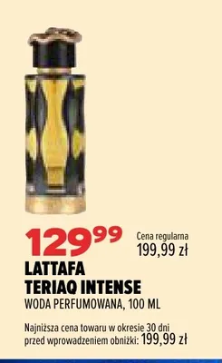 Woda perfumowana Teriaq Intense Lattafa promocja w Drogerie Natura