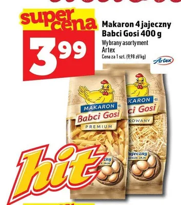 Makaron 4-jajeczny Babci Gosi Artex promocja w TOPAZ