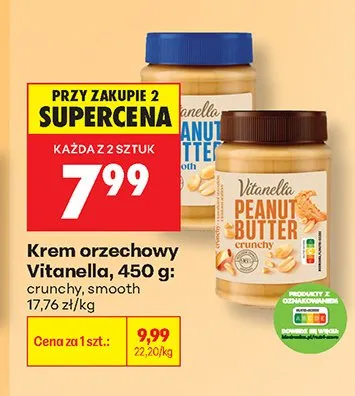 Krem orzechowy crunchy Vitanella promocja w Biedronka