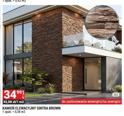 Kamień elewacyjny Sintra Brown promocja w Merkury Market