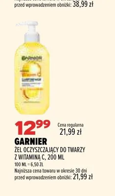 Żel oczyszczający do twarzy Garnier z witaminą C promocja w Drogerie Natura