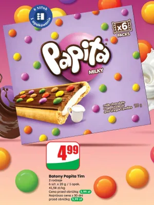Batony Papita Milky promocja w Dino
