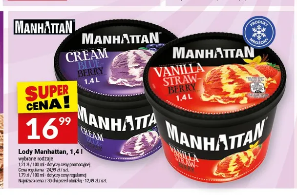 Lody Manhattan Vanilla Straw-Berry promocja w Twój Market