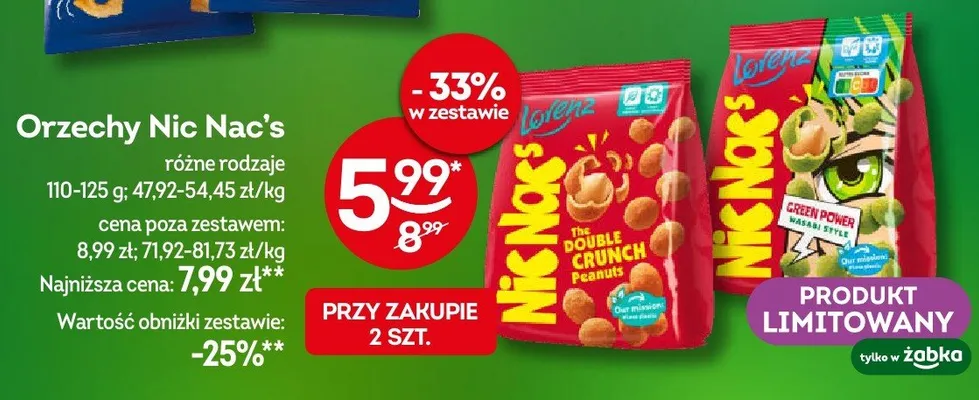Orzeszki Nic Nac's różne rodzaje promocja w Żabka