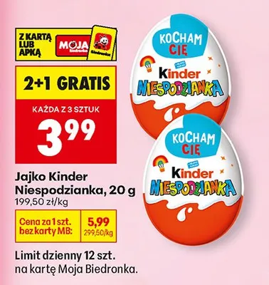 Jajko Niespodzianka 2+1 GRATIS promocja w Biedronka